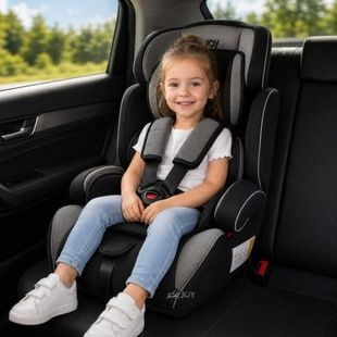 Дитяче автокрісло універсальне від 9-36кг з бустером I/II/III група JOY 7045-21 Чорне з сірим