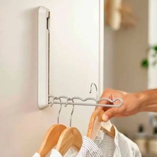 Вішалка настінна складана для одягу Stacking clothes rack AND1296 Біла