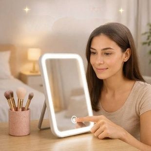 Дзеркало для макіяжу настільне з підсвічуванням Led Lighted Біле