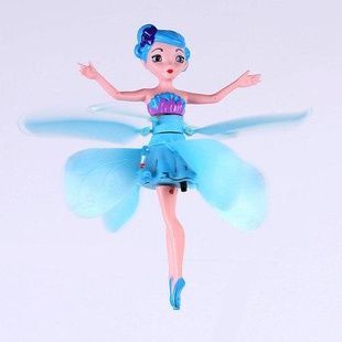 Летающая кукла фея Flying Fairy летит за рукой Голубая