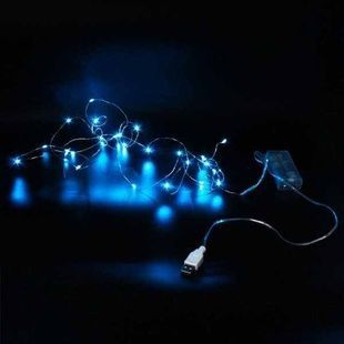 Гирлянда 30LED 3м на батарейках + USB Голубая