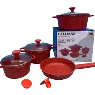 Набір посуду 9 предметів Bellmax Cookware Set BM-152 Червоний
