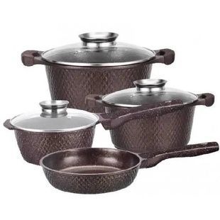 Набір гранітного посуду 7 предметів HIGHER+KITCHEN HK-315 Коричневий