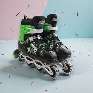 Ролики розсувні 40078-L р 39-41 Чорні із салатовим