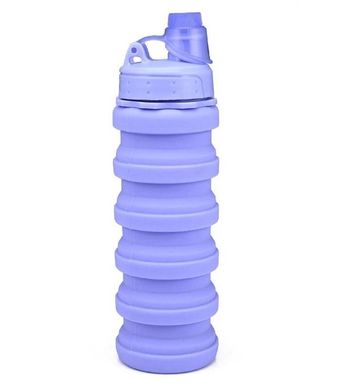Cиликоновая складная бутылка 500 мл Фиолетовая