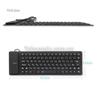 Гибкая силиконовая клавиатура Flexible Keyboard X3 Черная