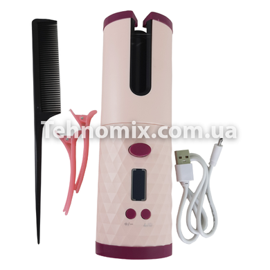 Беспроводная плойка для завивки волос Ramindong Hair curler RD-060 Розовая