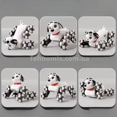 Інтерактивний вихованець робот-пісок трюковий Stunt Robot Dog Mini Білий з чорним