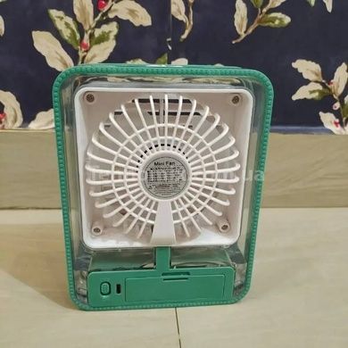 Настільний вентилятор із зволожувачем повітря 4 швидкості з USB-зарядкою та акумулятором JISULIFE Зелений