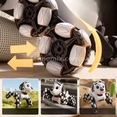 Інтерактивний вихованець робот-пісок трюковий Stunt Robot Dog Mini Білий з чорним