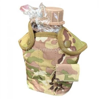 Фляга пластикова з чохлом у забарвленні камуфляжу MILITARY STYLE 1L