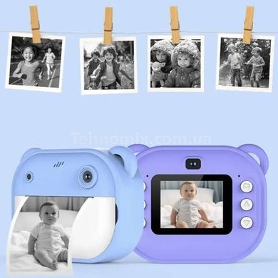 Фотоаппарат моментальной печати детский Мишка JE-ET2003 Фиолетовый