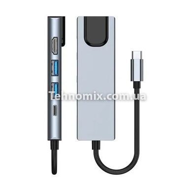Док-станция USB Type-C 5в1 HDMI, 2 USB, LAN RJ45 Ethernet, Type C, USB-C