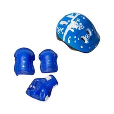 Ролики дитячі розсувні з повним комплектом захисту 34-37 Happy Blue