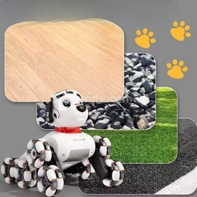 Інтерактивний вихованець робот-пісок трюковий Stunt Robot Dog Mini Білий з чорним