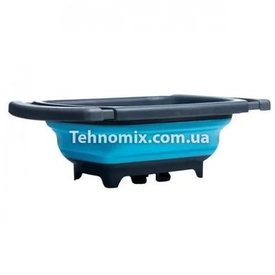 Складной силиконовый дуршлаг для мытья овощей и фруктов JM-608-1 Синий