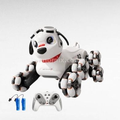 Інтерактивний вихованець робот-пісок трюковий Stunt Robot Dog Mini Білий з чорним