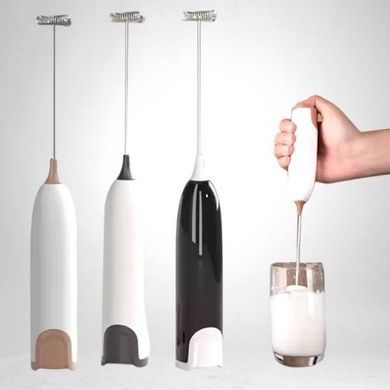 Електричний капучинатор для молока Milk Frother Білий із сірим