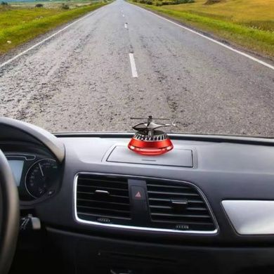 Ароматизатор автомобильный с солнечной панелью Вертолет с большим флаконом K-40 Красный