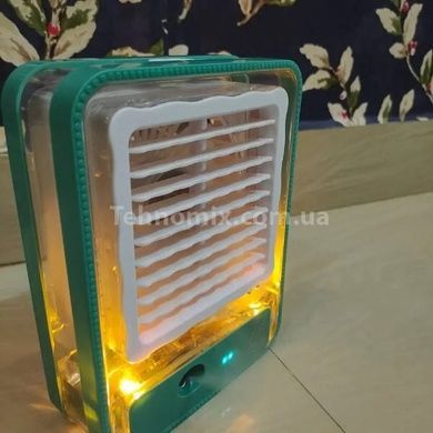 Настільний вентилятор із зволожувачем повітря 4 швидкості з USB-зарядкою та акумулятором JISULIFE Зелений