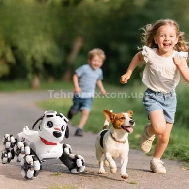 Інтерактивний вихованець робот-пісок трюковий Stunt Robot Dog Mini Білий з чорним