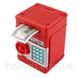 Электронная копилка "Сейф банкомат" с кодовым замком и купюроприемником Красная