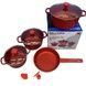 Набор посуды 9 предметов Bellmax Cookware Set BM-152 Красный