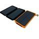 Power Bank с тремя солнечными панелями для автономной зарядки 10000 mAh Черный с оранжевым