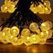 Гирлянда Шарики 50 Led уличная влагоустойчивая от солнечной панели, черный провод SF- 61 Теплый свет