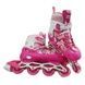 Ролики раздвижные 41082-L р 39-43 Розовые с белым