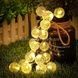 Гирлянда Шарики 50 Led уличная влагоустойчивая от солнечной панели, черный провод SF- 61 Теплый свет