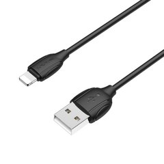 Кабель BOROFONE BX19 USB to iP 2.4A, 1m, PVC, TPE connectors, Black