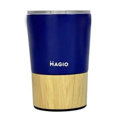 Термокружка MAGIO MG-1044I 300мл Синяя/Бамбук