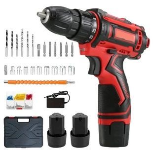 Шуруповёрт аккумуляторный с насадками KRAFFTEC 24V Чёрный с красным