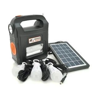 Фонарь переносной ручной походный Solar RT-910BT cолнечная автономная система Радио Bluetooth повербанк LED