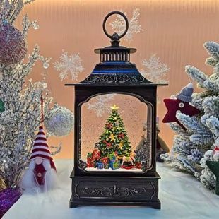 Новорічний нічник Вінтажний ліхтар Ялинка XMAS WDL-24061D Коричневий