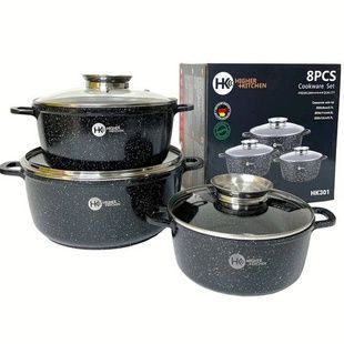 Набір гранітного посуду 6 предметів HIGHER+KITCHEN HK-301 Чорний
