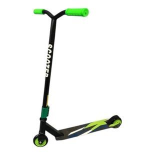 Самокат трюковый двухколесный алюминиевый с колесами 110мм PU f10green Черный с салатовым
