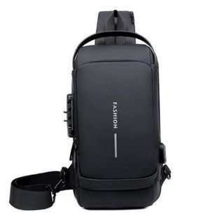 Сумка нагрудная с противоугонным замком с паролем Backpack AND XL1228 Черная