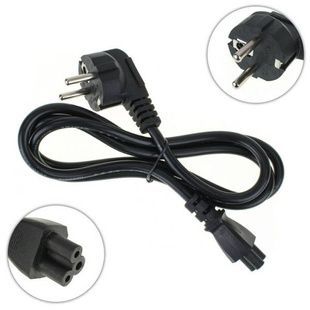 Кабель живлення 3pin конюшинний з кутовою вилкою Чорний