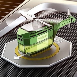Автомобільний ароматизатор Вертоліт Vert-02 на сонячній батареї Зелений