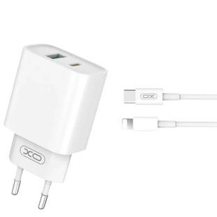 Мережевий зарядний пристрій блок живлення XO CE02A PD20W+QC18W fast charging CE Lightning