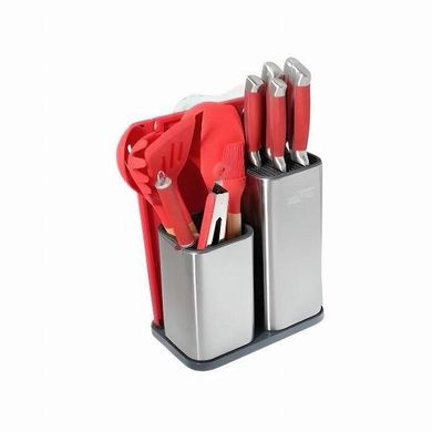 Набор ножей и кухонная утварь 17 предметов Zepline ZP-047 Красный