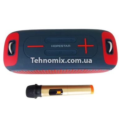 Колонка бездротова Bluetooth HOPESTAR A30 PRO 55W + мікрофон Синьо-червона
