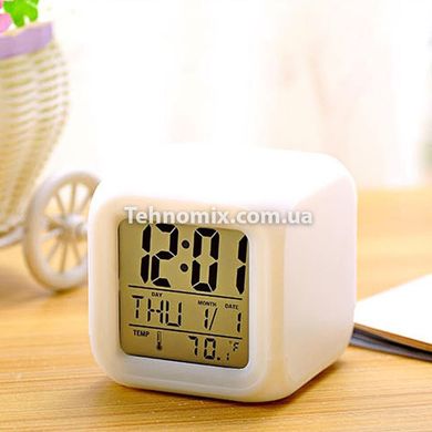 Часы хамелеон CX 508 с термометром, будильником и подсветкой