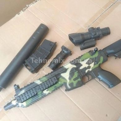 Автомат игрушечный с оптическим прицелом стреляющий орбизами 500шт М-416 Камуфляж