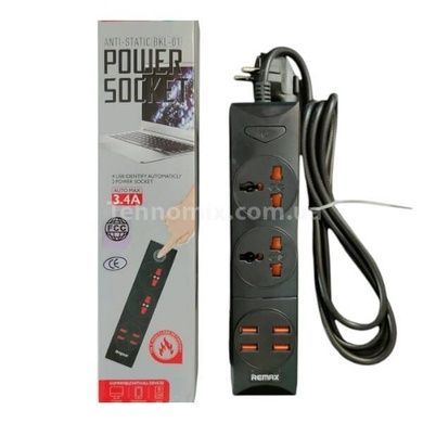 Сетевой удлинитель 2 разъема / 4-USB / 3.4A Anti-Static BKL-01 Power Socket Черный