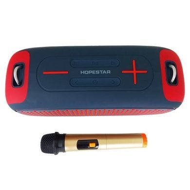 Колонка беспроводная Bluetooth HOPESTAR A30 PRO 55W + микрофон Сине-красная