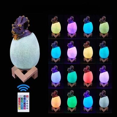 Нічник з підсвічуванням Динозавр в яйці Трицератопс RGB USB Remote Dinosaur light