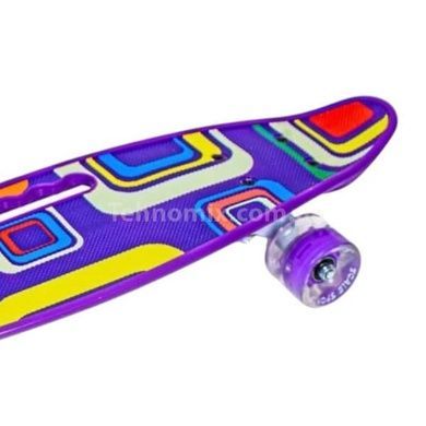 Пенні борд з колесами, що світяться PU Penny Board Picasso Фіолетовий з абстракцією